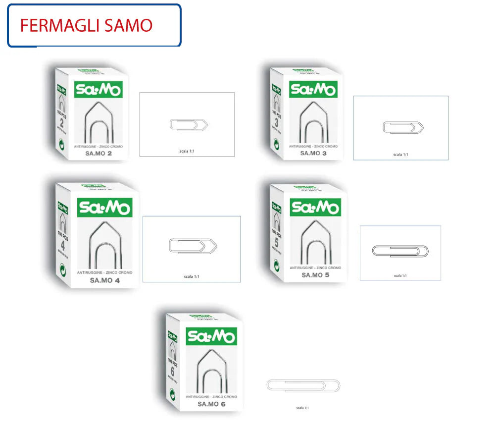 Fermagli SaMo N° 1/2 in Filo Zincato