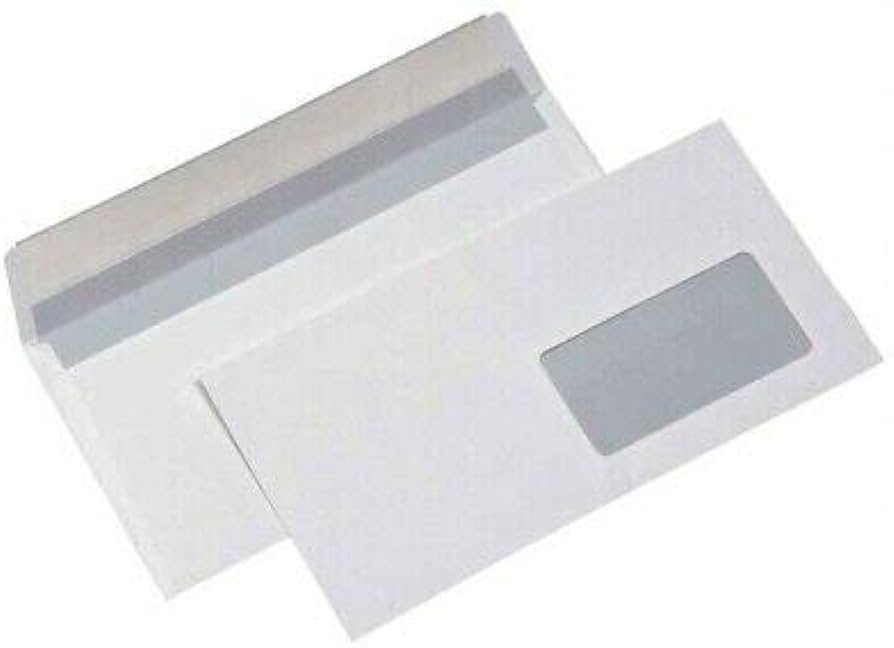 Buste Blasetti Bianche 11X23 80 Gr. con Finestra e Strip cf. 500 pz. 154