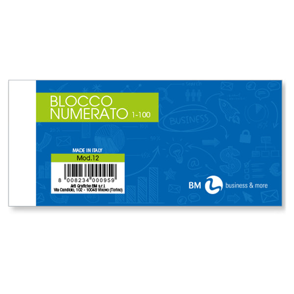 Blocco Numerato Cassa 1/100 13x6 CF. 50 PEZZI