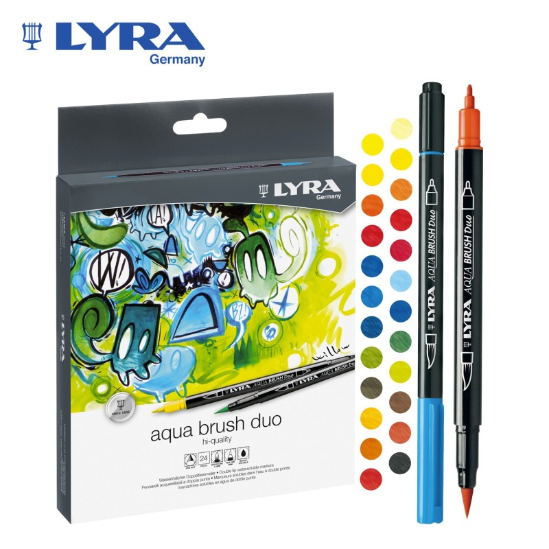 Pennarelli Lyra Aqua Brush Duo 12 Colori