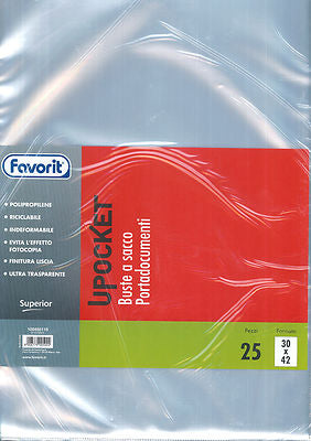 Buste a sacco portadocumenti U- Pocket Favorit 30x42 25pz Superior
