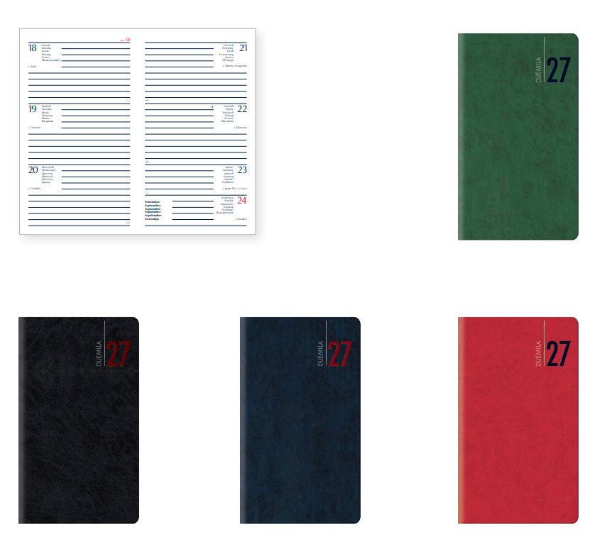 Agenda Settimanale Tascabile Vertice 8x14 2027