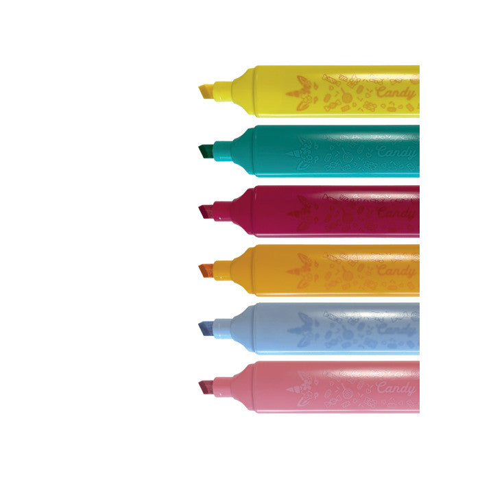 Blister da 6 Evidenziatori Pastello " Candy Collection"