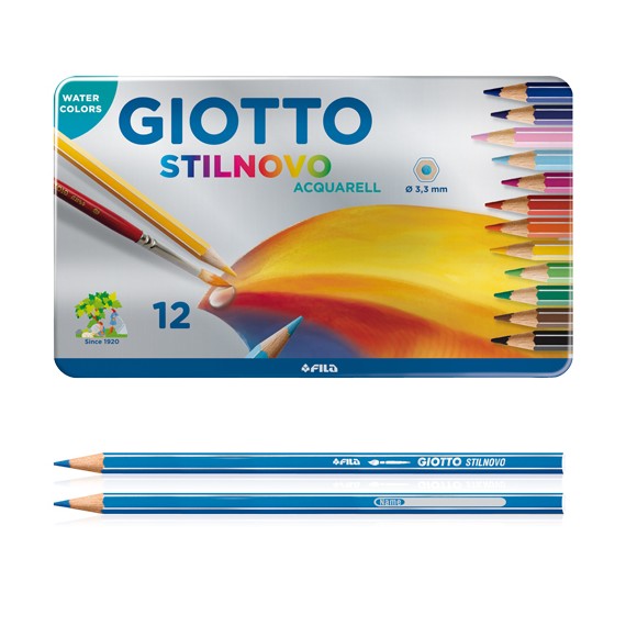Pastelli Giotto Stilnovo a 12 Col. in Scatola di Metallo