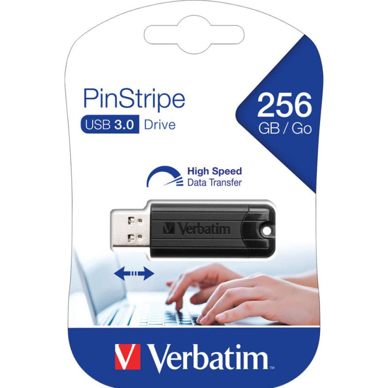 Chiavetta pen drive USB 3.0 PinStripe Verbatim 256GB