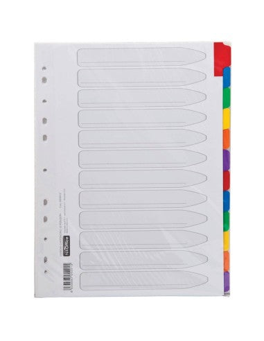 Divisori A4 in Polypropylene a 12 Tasti Colorati