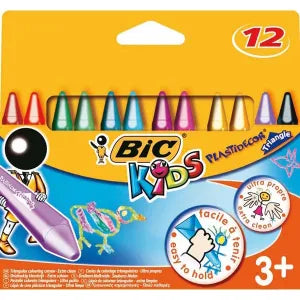 Pastelli a Cera Bic Kids a 12 Colori Plastidecor