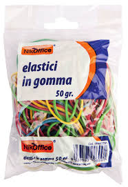 Elastici in Gomma da 50 gr. in bustina colori e misure assortite