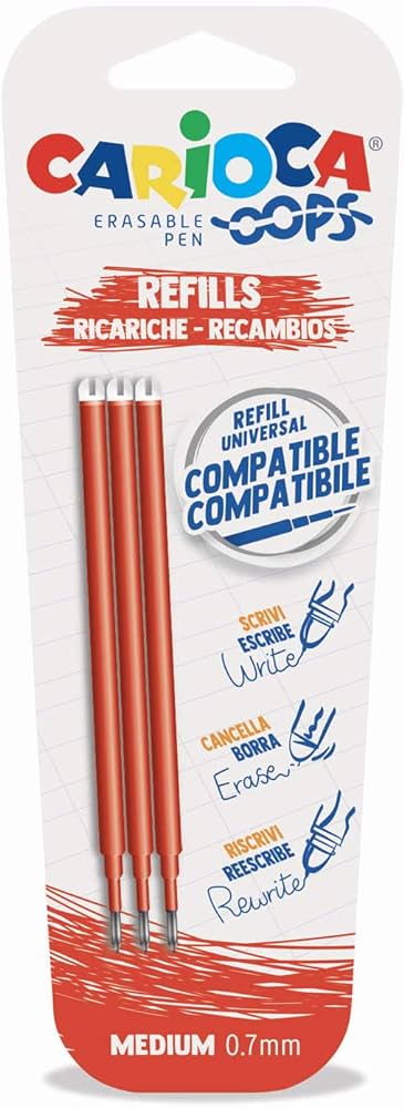 Refill  Carioca per Penne OOPS Blisterino da 3 pezzi