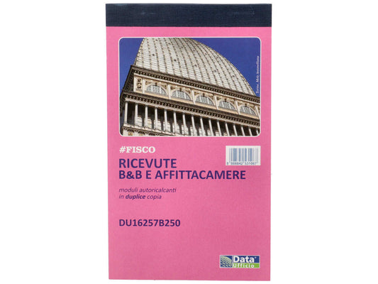 Blocco Ricevute B&B e Affittacamere  25x2 Autocopianti