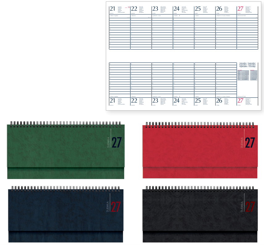 Planning Da Tavolo con Spirale 13x30 2027