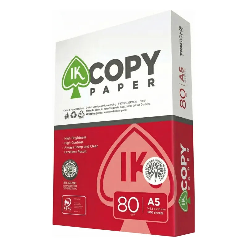 Carta B4 25,7x36,4 Copy Paper IK 80gr 5 Risme da 500 ff.