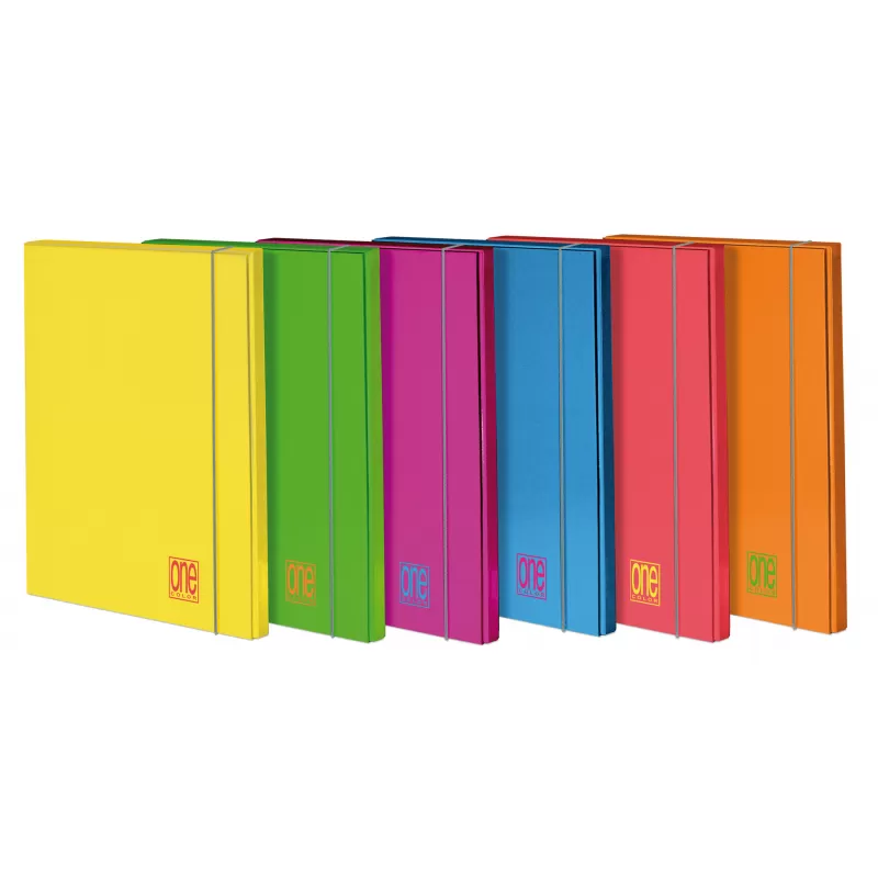 Cartella a 3 Lembi con Elastico ds. 1,2 colori Fluo cf. 6 pezzi