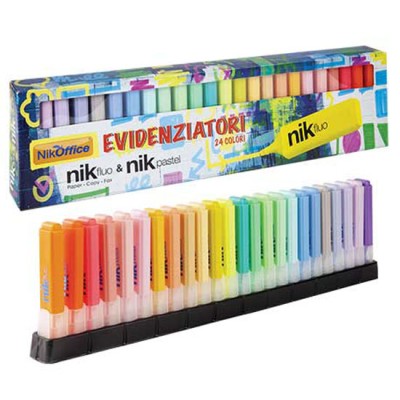 Set da 24 Evidenziatori Nik Office