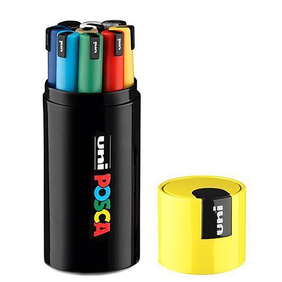 Gift Box Poscapen Marcatore UniPosca Punta Ultra-Fine 9 Pz Assortiti COLORI DIV.
